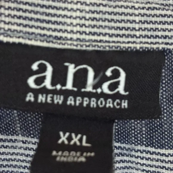 A.N.A A NEW APPROACH STRIPED BUTTON DOWN SHIRT, XXL - Picture 3 of 4
